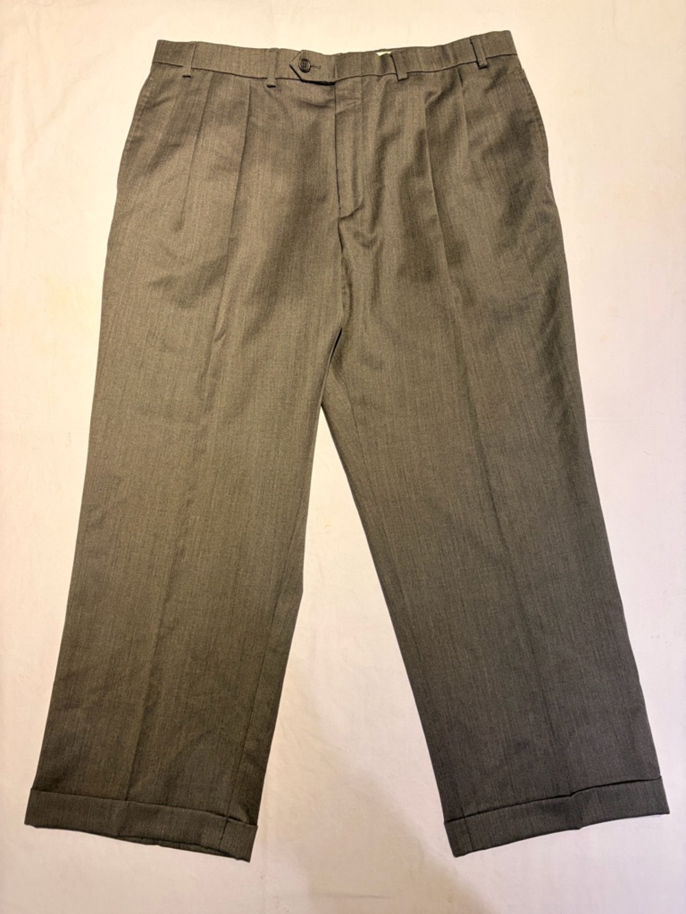 Lauren Ralph Lauren Men’s 100% Wool Pleated Cuffed Dress Pants Grey 36x26